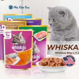 Pate Mèo Whiskas Dạng Gói 80G Hương Vị Đa Dạng, Hấp Dẫn