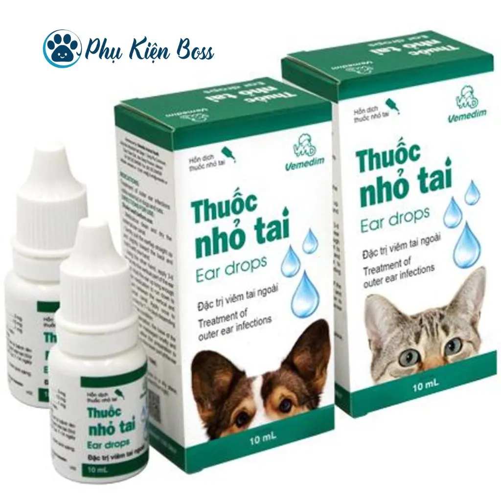 Thuốc trị viêm ngoài tai vemedim cho chó mèo (10ml)