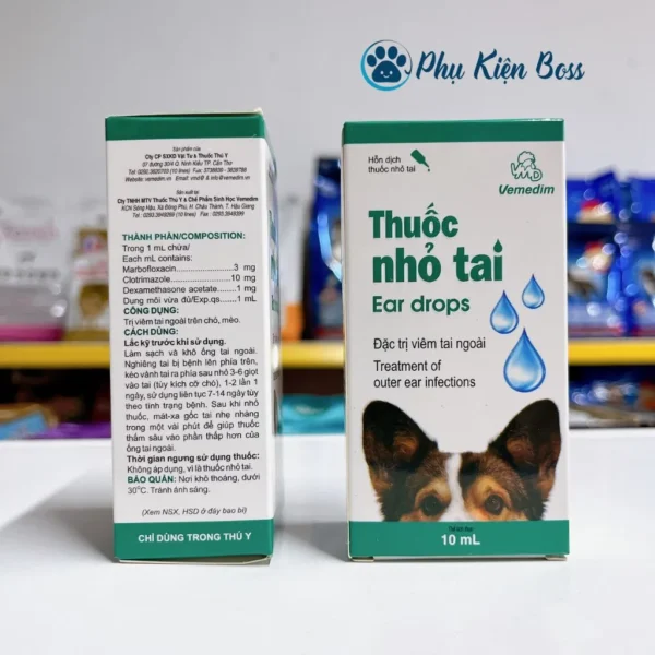 Thuốc trị viêm ngoài tai vemedim cho chó mèo (10ml)